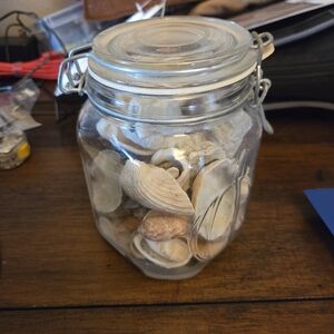 Decorative Glass Jar with Seashells